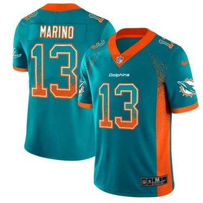 Nike Dolphins #13 Dan Marino Aqua Green Team Color Stitched NFL Limited Rush Drift Fashion Jersey