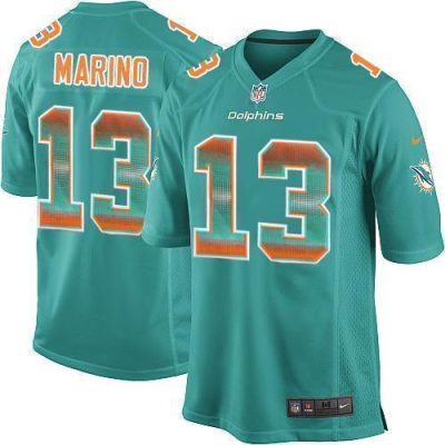 Nike Dolphins #13 Dan Marino Aqua Green Team Color Stitched NFL Limited Strobe Jersey