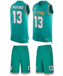 Nike Dolphins #13 Dan Marino Aqua Green Team Color Stitched NFL Limited Tank Top Suit Jersey