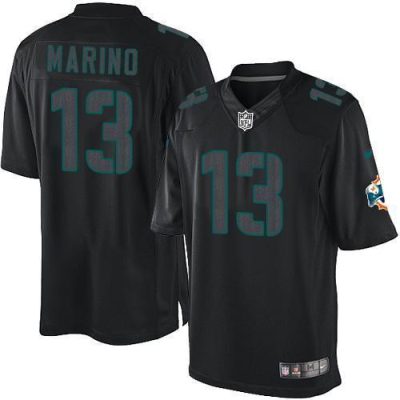 Nike Dolphins #13 Dan Marino Black Stitched NFL Impact Limited Jersey