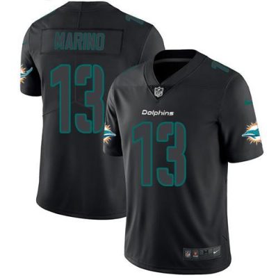 Nike Dolphins #13 Dan Marino Black Stitched NFL Limited Rush Impact Jersey