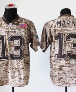 Nike Dolphins #13 Dan Marino Camo Stitched NFL New Elite USMC Jersey