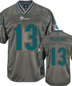 Nike Dolphins #13 Dan Marino Grey Stitched NFL Elite Vapor Jersey