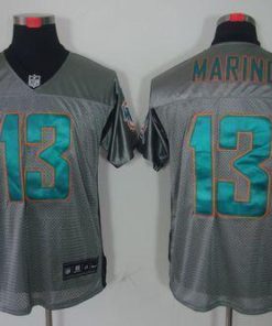 Nike Dolphins #13 Dan Marino Grey Shadow Stitched NFL Elite Jersey
