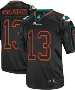 Nike Dolphins #13 Dan Marino Lights Out Black Stitched NFL Elite Jersey