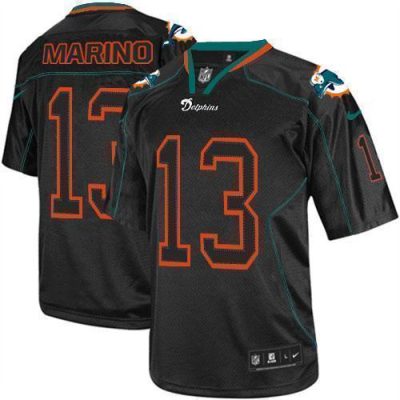 Nike Dolphins #13 Dan Marino Lights Out Black Stitched NFL Elite Jersey