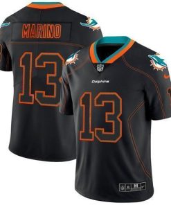 Nike Dolphins #13 Dan Marino Lights Out Black Stitched NFL Limited Rush Jersey