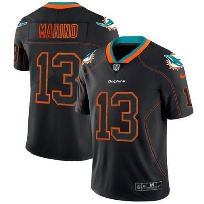 Nike Dolphins #13 Dan Marino Lights Out Black Stitched NFL Limited Rush Jersey