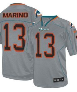 Nike Dolphins #13 Dan Marino Lights Out Grey Stitched NFL Elite Jersey