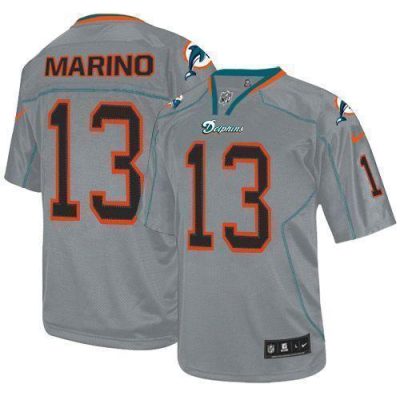 Nike Dolphins #13 Dan Marino Lights Out Grey Stitched NFL Elite Jersey