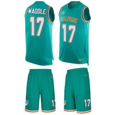 Nike Dolphins #17 Jaylen Waddle Aqua Green Team Color Stitched NFL Limited Tank Top Suit Jersey