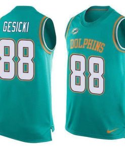 Nike Dolphins #88 Mike Gesicki Aqua Green Team Color Stitched NFL Limited Tank Top Jersey