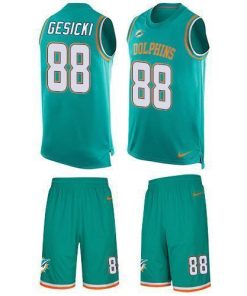 Nike Dolphins #88 Mike Gesicki Aqua Green Team Color Stitched NFL Limited Tank Top Suit Jersey