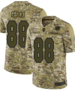 Nike Dolphins #88 Mike Gesicki Camo Stitched NFL Limited 2018 Salute To Service Jersey
