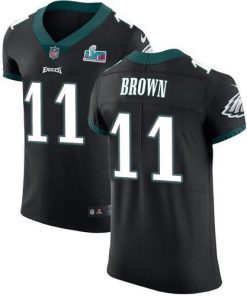 Philadelphia Eagles #11 A.J. Brown Black Alternate Super Bowl LVII Patch Stitched NFL New Elite Jersey