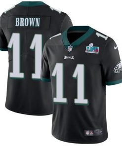 Philadelphia Eagles #11 A.J. Brown Black Alternate Super Bowl LVII Patch Stitched NFL Vapor Untouchable Limited Jersey