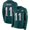Philadelphia Eagles #11 A.J. Brown Green Team Color Stitched NFL Limited Therma Long Sleeve Jersey