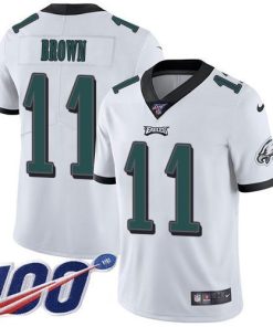Philadelphia Eagles #11 A.J. Brown White Stitched NFL 100th Season Vapor Untouchable Limited Jersey