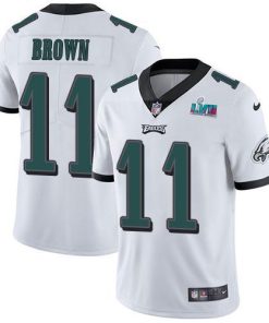 Philadelphia Eagles #11 A.J. Brown White Super Bowl LVII Patch Stitched NFL Vapor Untouchable Limited Jersey