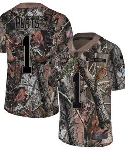Philadelphia Eagles #1 Jalen Hurts Camo Stitched NFL Limited Rush Realtree Jersey