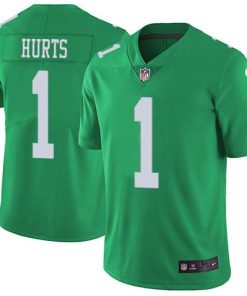 Philadelphia Eagles #1 Jalen Hurts Green Stitched NFL Limited Rush Jersey