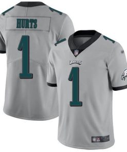 Philadelphia Eagles #1 Jalen Hurts Silver Stitched NFL Limited Inverted Legend Jersey