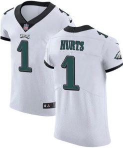 Philadelphia Eagles #1 Jalen Hurts White Stitched NFL New Elite Jersey