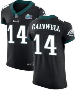 Philadelphia Eagles #14 Kenneth Gainwell Black Alternate Super Bowl LVII Patch Stitched NFL New Elite Jersey