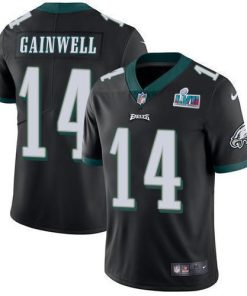 Philadelphia Eagles #14 Kenneth Gainwell Black Alternate Super Bowl LVII Patch Stitched NFL Vapor Untouchable Limited Jersey