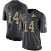 Philadelphia Eagles #14 Kenneth Gainwell Black Super Bowl LVII Patch Stitched NFL Limited 2016 Salute To Service Jersey