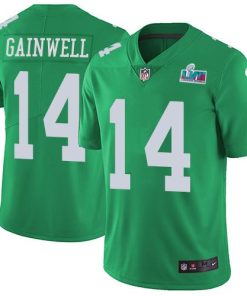 Philadelphia Eagles #14 Kenneth Gainwell Green Super Bowl LVII Patch Stitched NFL Limited Rush Jersey