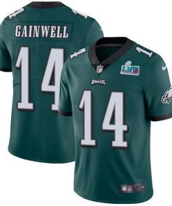 Philadelphia Eagles #14 Kenneth Gainwell Green Team Color Super Bowl LVII Patch Stitched NFL Vapor Untouchable Limited Jersey