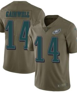 Philadelphia Eagles #14 Kenneth Gainwell Olive Stitched NFL Limited 2017 Salute To Service Jersey