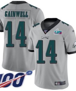 Philadelphia Eagles #14 Kenneth Gainwell Silver Super Bowl LVII Patch Stitched NFL Limited Inverted Legend 100th Season Jersey