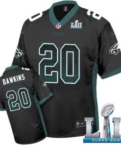 Philadelphia Eagles #20 Brian Dawkins Black Alternate Super Bowl LII Stitched NFL Elite Drift Fashion Jersey