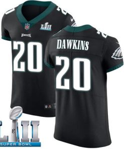 Philadelphia Eagles #20 Brian Dawkins Black Alternate Super Bowl LII Stitched NFL Vapor Untouchable Elite Jersey