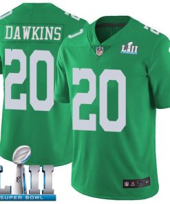 Philadelphia Eagles #20 Brian Dawkins Green Super Bowl LII Stitched NFL Limited Rush Jersey
