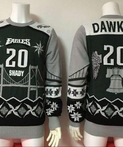 Philadelphia Eagles #20 Brian Dawkins Green/Grey Ugly Sweater