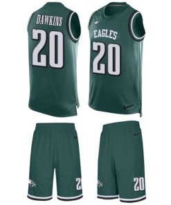 Philadelphia Eagles #20 Brian Dawkins Midnight Green Team Color Stitched NFL Limited Tank Top Suit Jersey