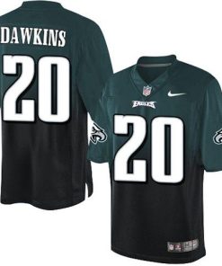 Philadelphia Eagles #20 Brian Dawkins Midnight Green/Black Stitched NFL Elite Fadeaway Fashion Jersey
