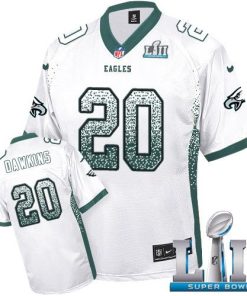 Philadelphia Eagles #20 Brian Dawkins White Super Bowl LII Stitched NFL Elite Drift Fashion Jersey