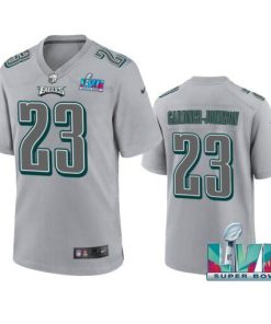 Philadelphia Eagles #23 C.J. Gardner-Johnson Super Bowl LVII Patch Atmosphere Fashion Game Jersey - Gray