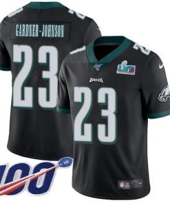 Philadelphia Eagles #23 C.J. Gardner-Johnson Black Alternate Super Bowl LVII Patch Stitched NFL 100th Season Vapor Untouchable Limited Jersey