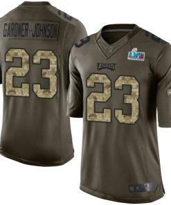 Philadelphia Eagles #23 C.J. Gardner-Johnson Green Super Bowl LVII Patch Stitched NFL Limited 2015 Salute To Service Jersey