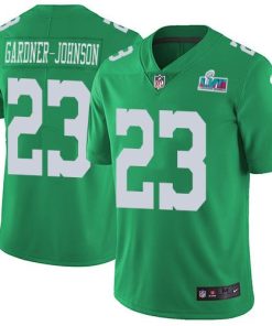 Philadelphia Eagles #23 C.J. Gardner-Johnson Green Super Bowl LVII Patch Stitched NFL Limited Rush Jersey