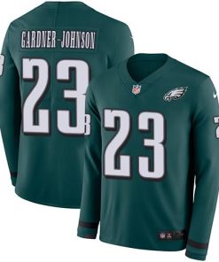 Philadelphia Eagles #23 C.J. Gardner-Johnson Green Team Color Stitched NFL Limited Therma Long Sleeve Jersey