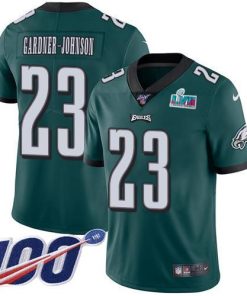 Philadelphia Eagles #23 C.J. Gardner-Johnson Green Team Color Super Bowl LVII Patch Stitched NFL 100th Season Vapor Untouchable Limited Jersey