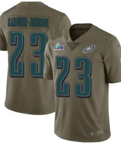 Philadelphia Eagles #23 C.J. Gardner-Johnson Olive Super Bowl LVII Patch Stitched NFL Limited 2017 Salute To Service Jersey