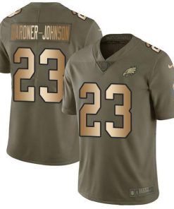 Philadelphia Eagles #23 C.J. Gardner-Johnson Olive/Gold Stitched NFL Limited 2017 Salute To Service Jersey