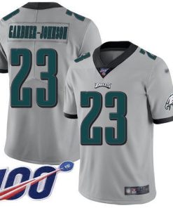 Philadelphia Eagles #23 C.J. Gardner-Johnson Silver Stitched NFL Limited Inverted Legend 100th Season Jersey